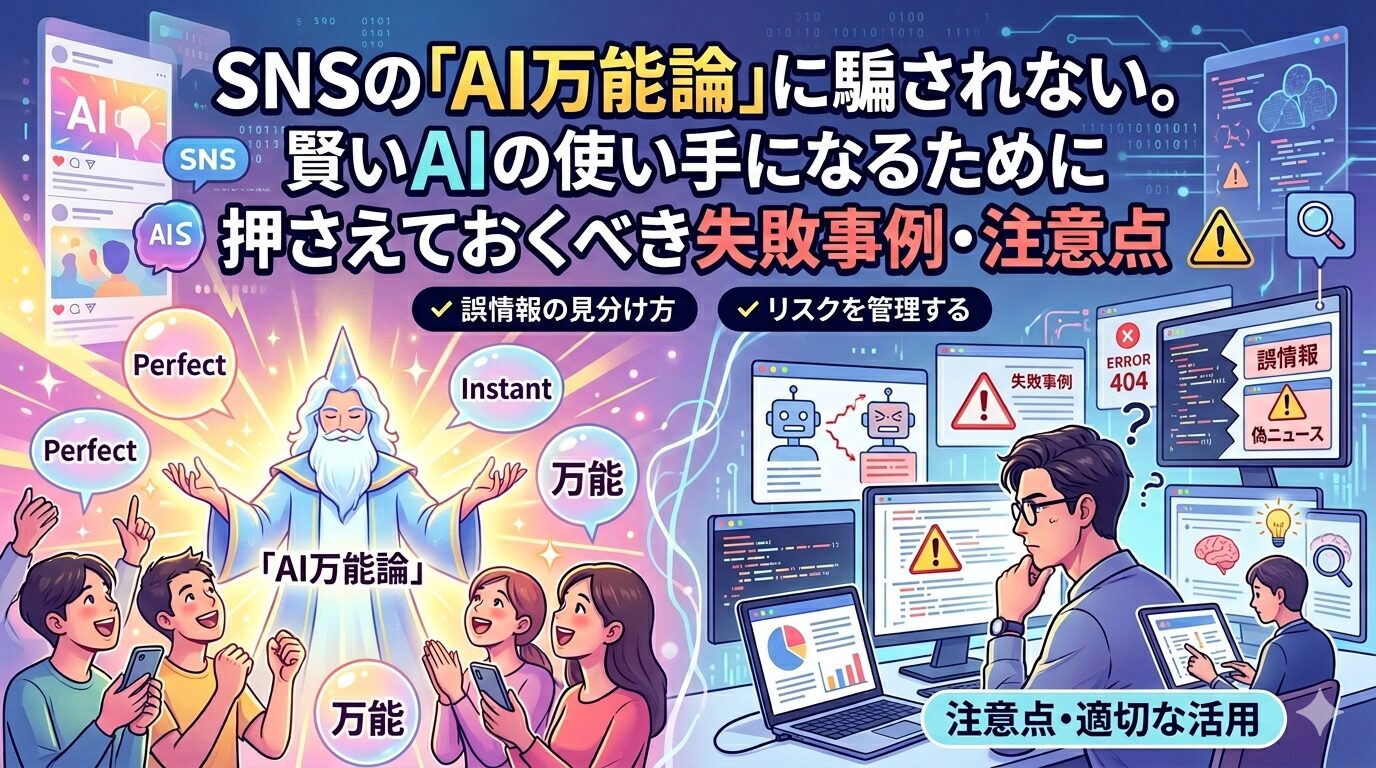 SNSの「AI万能論」に騙されない。賢いAIの使い手になるために押さえておくべき失敗事例・注意点